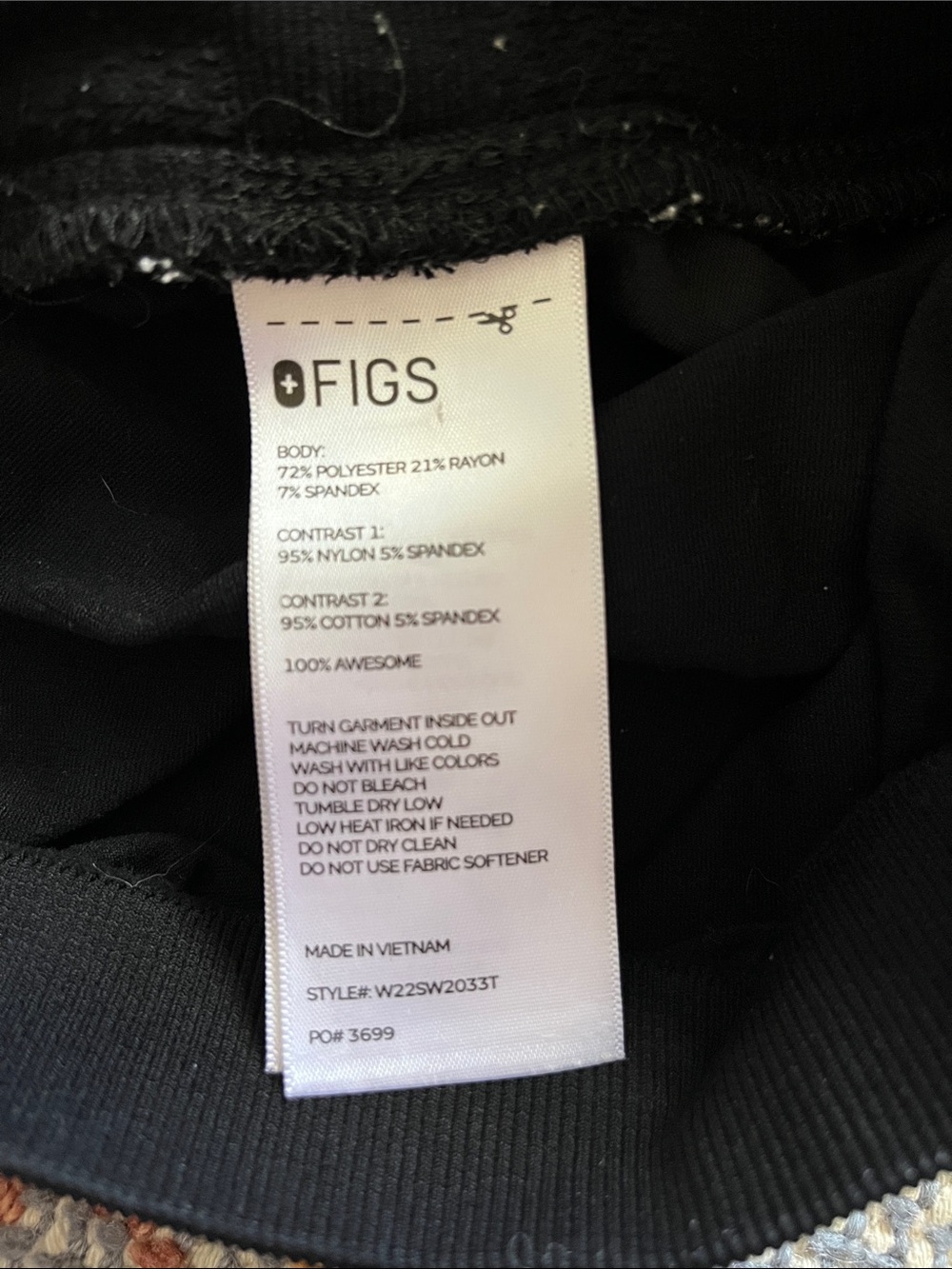 Figs Maternity Black Scrub Pants Size M/T - Picture 5 of 10